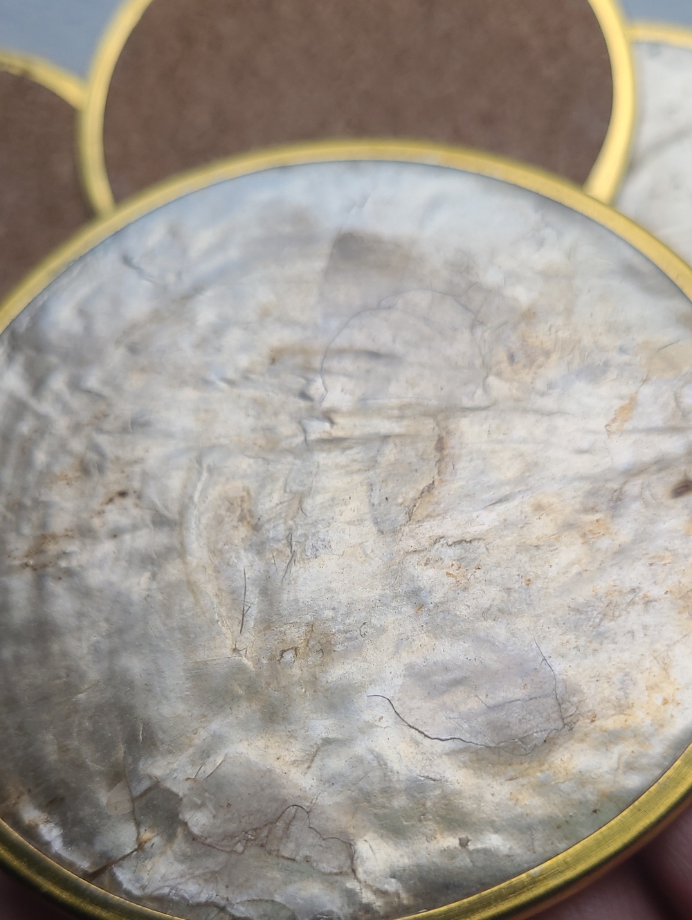 Set Of 8 Capriz Shell Coasters - Picture 6 of 7